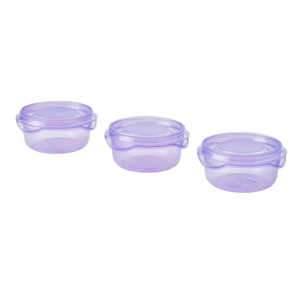 🍒🍒 IKEA PRUTA Small Round Purple Plastic Food Containers, Set of 3
